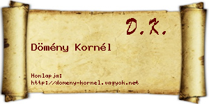 Dömény Kornél névjegykártya