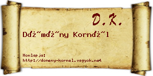 Dömény Kornél névjegykártya